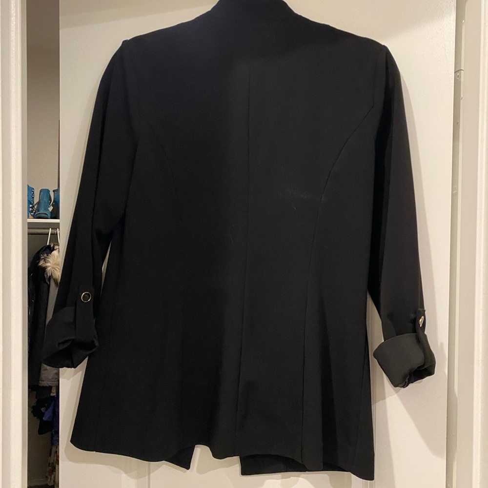 Dressbarn Black Women's Blazer with Leopard Lining - Picture 6 of 7